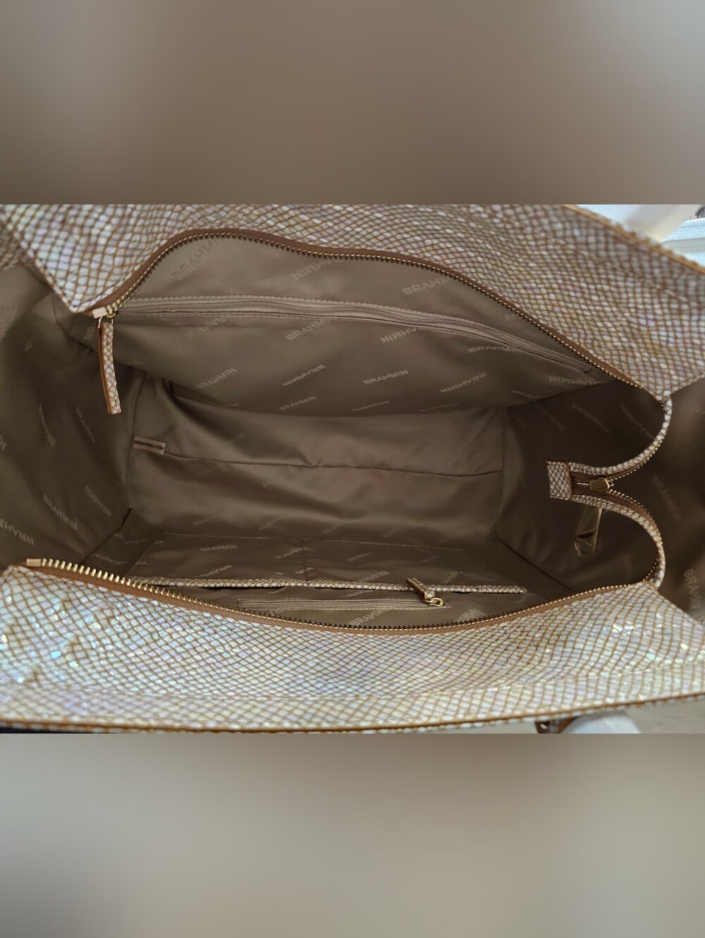Brahmin Megan Tiramisu Melbourne Leather Tote NWT - Picture 11 of 12